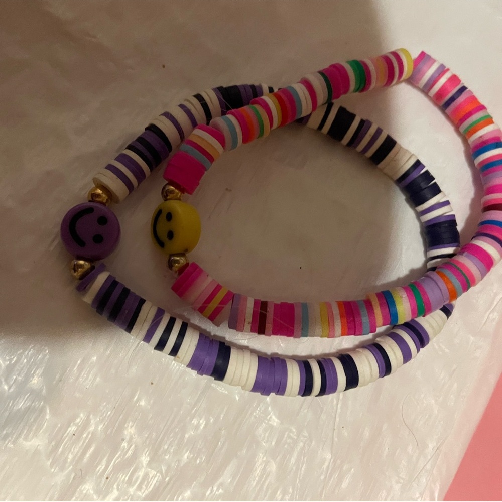 Colorful Smiley Face Beaded Bracelets